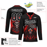 Custom Black Red Gothic Personalized Hockey Jersey HCKJ01-E0601-08